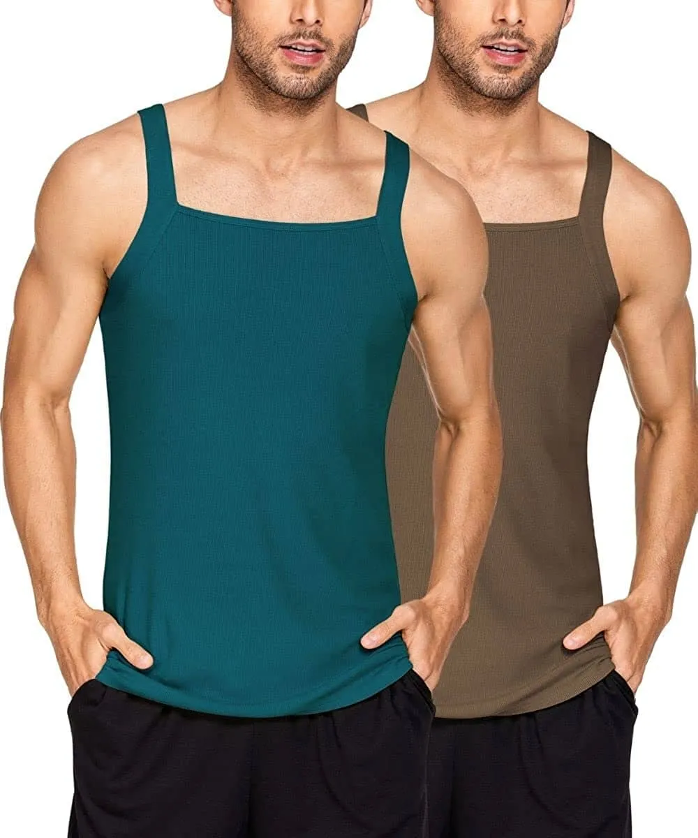 2 Pack Tank Tops Cotton Workout Undershirts (US Only)