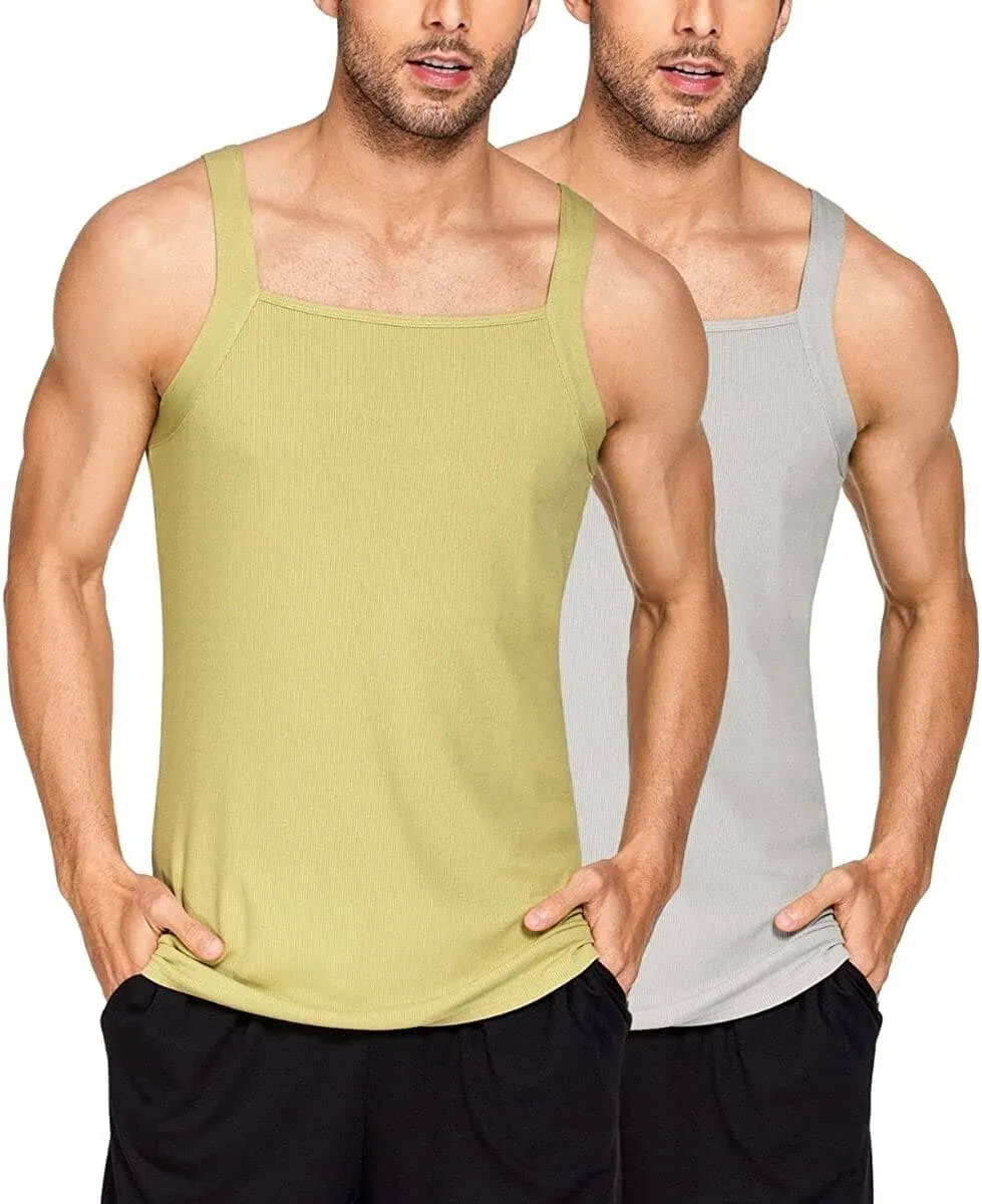 2 Pack Tank Tops Cotton Workout Undershirts (US Only)