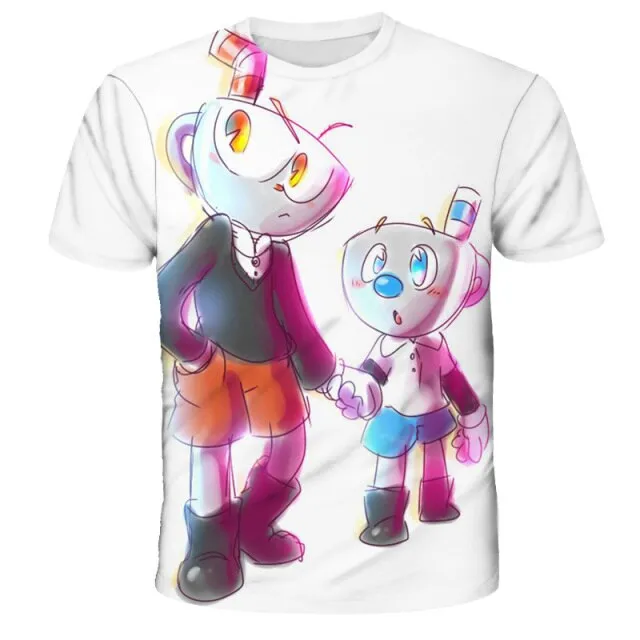 3D Cuphead Mugman Kids Print Girls Funny Cartoons Clothes Boys Children Tops Kids Clothes Baby Tshirts Men Women Clothing 2021