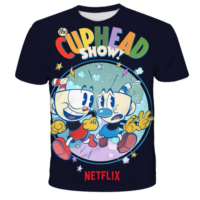 3D Cuphead Mugman Kids Print Girls Funny Cartoons Clothes Boys Children Tops Kids Clothes Baby Tshirts Men Women Clothing 2021