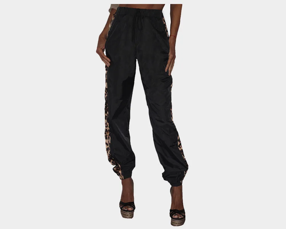 65 Black & Animal Print Weekender Pants - The Malibu