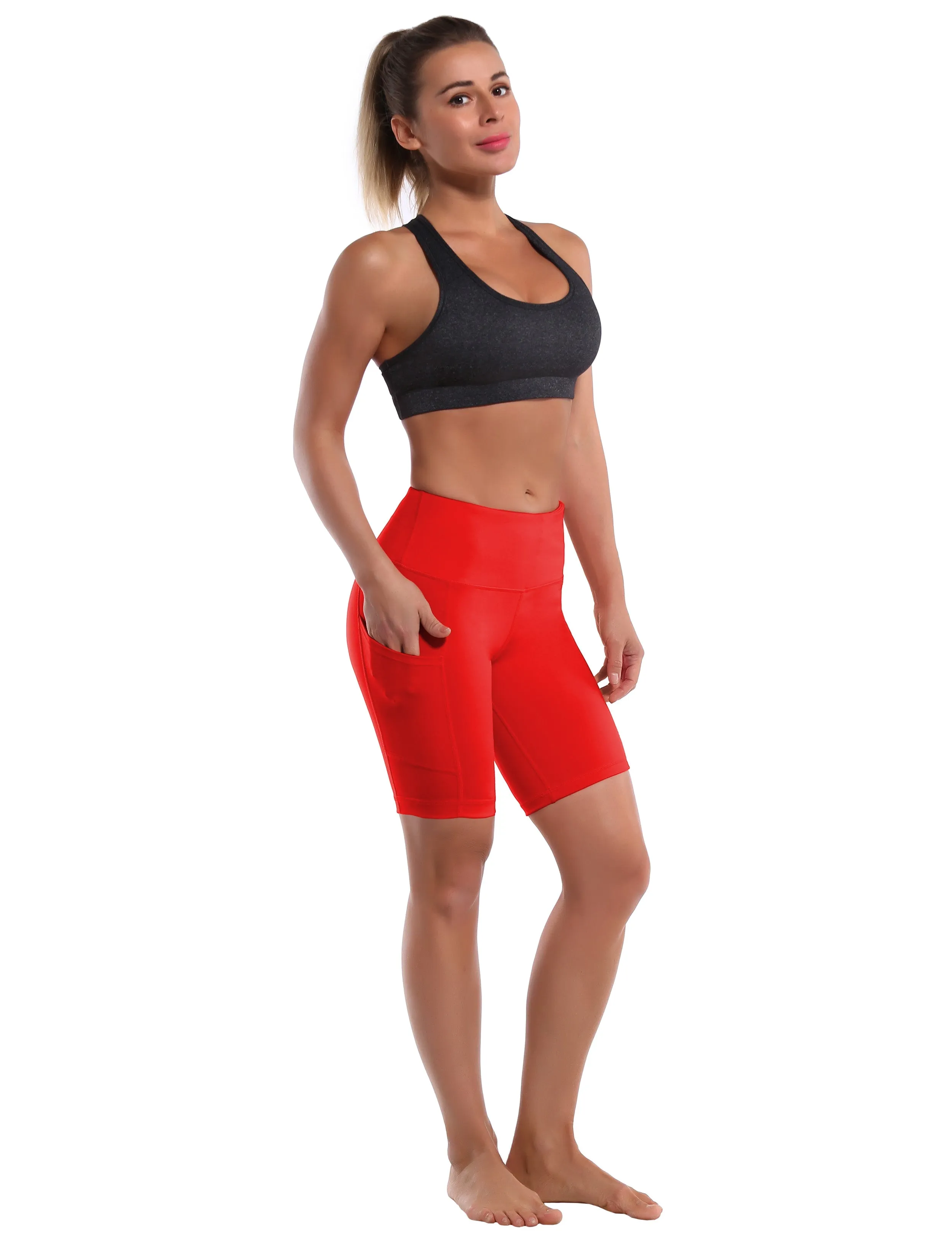 8" Side Pockets Running Shorts scarlet_Running