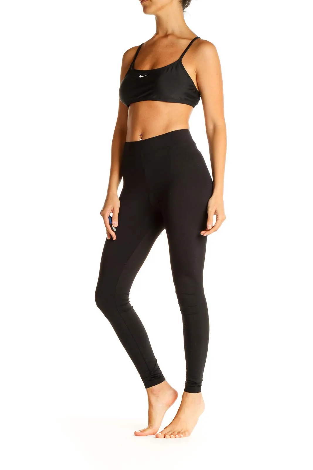 Black Activewear Swim Top