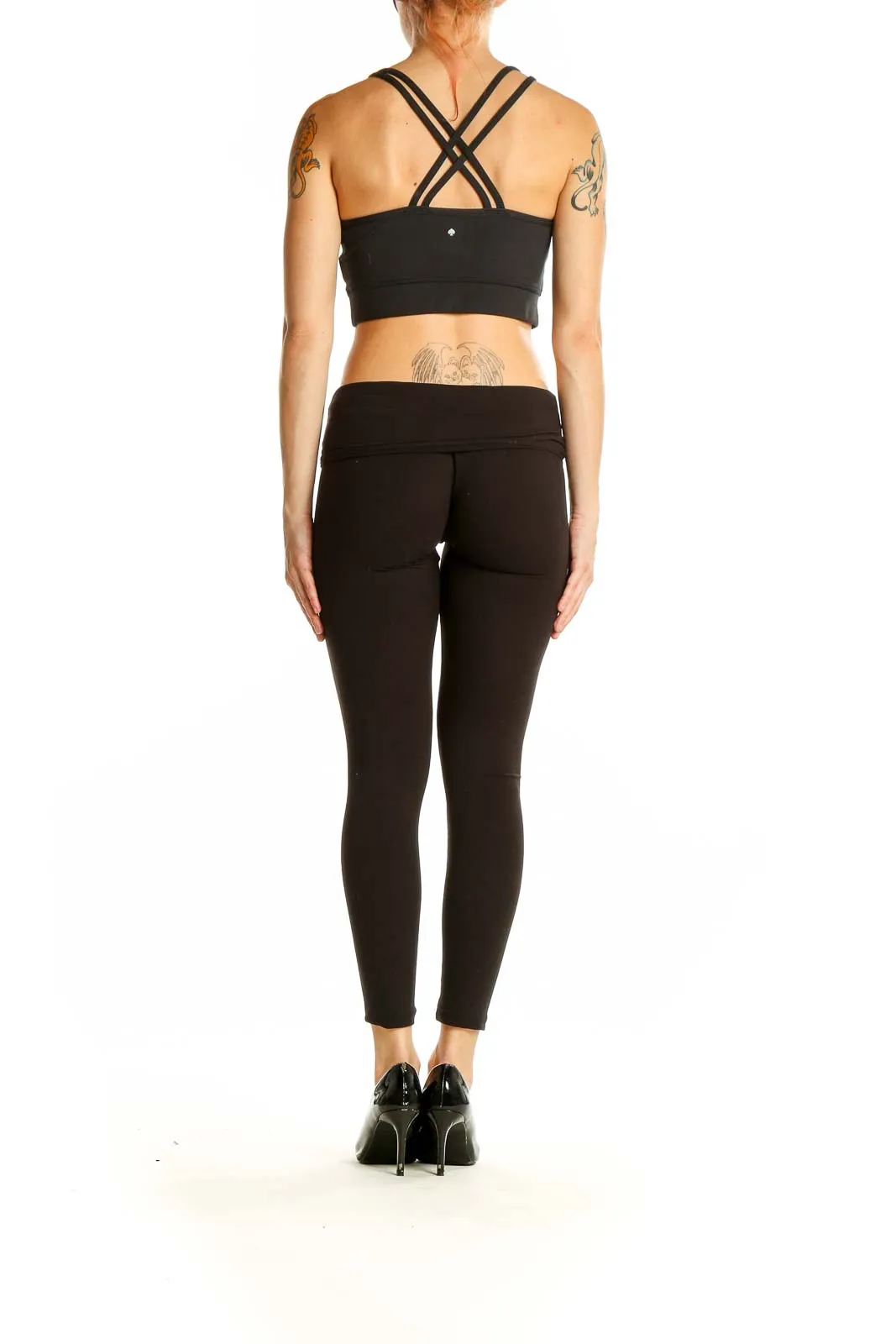 Black Scalloped Edge Crop Top