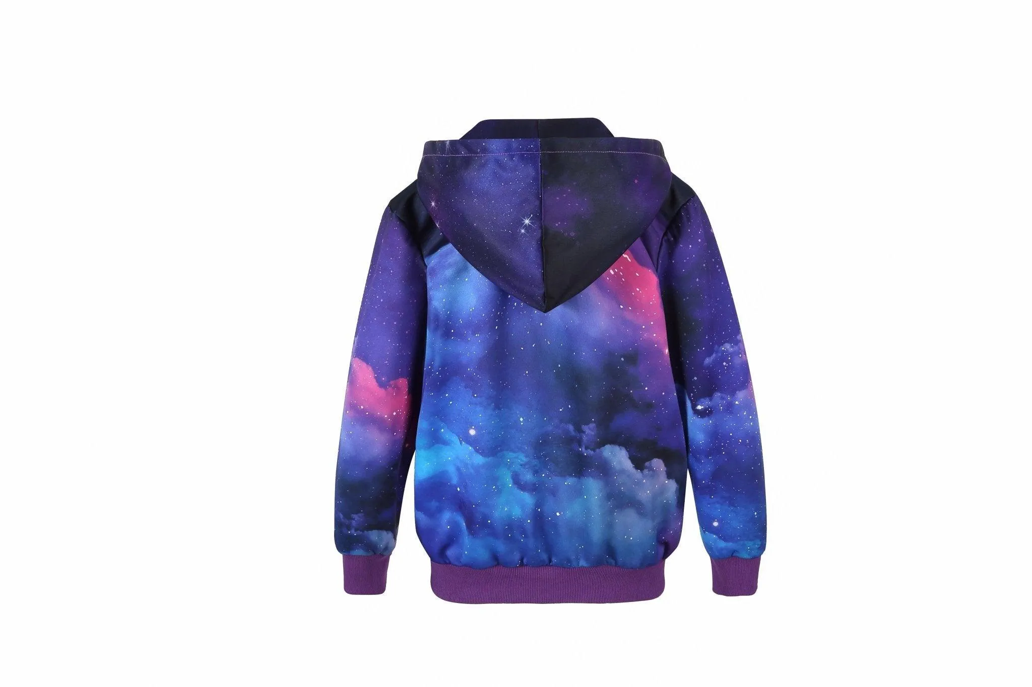 Boy's Galaxy Printed Zip-Up Hoodie-ZPK006224