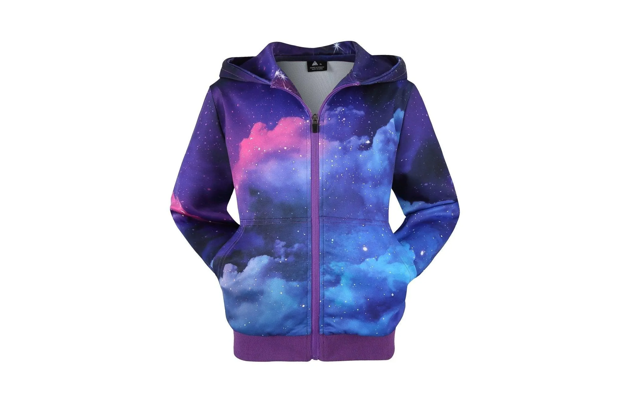 Boy's Galaxy Printed Zip-Up Hoodie-ZPK006224