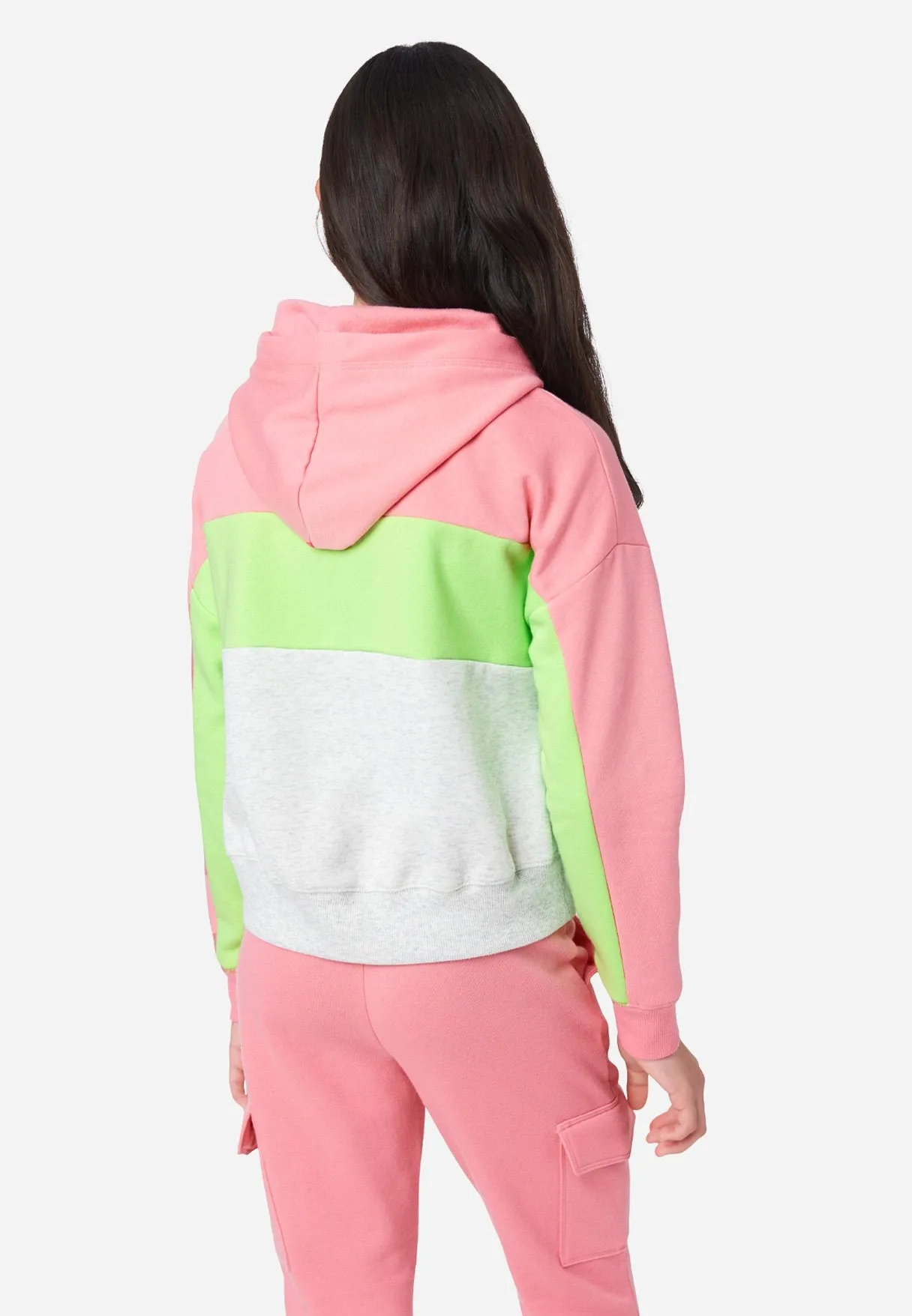 Color Block Zip-Up Hoodie