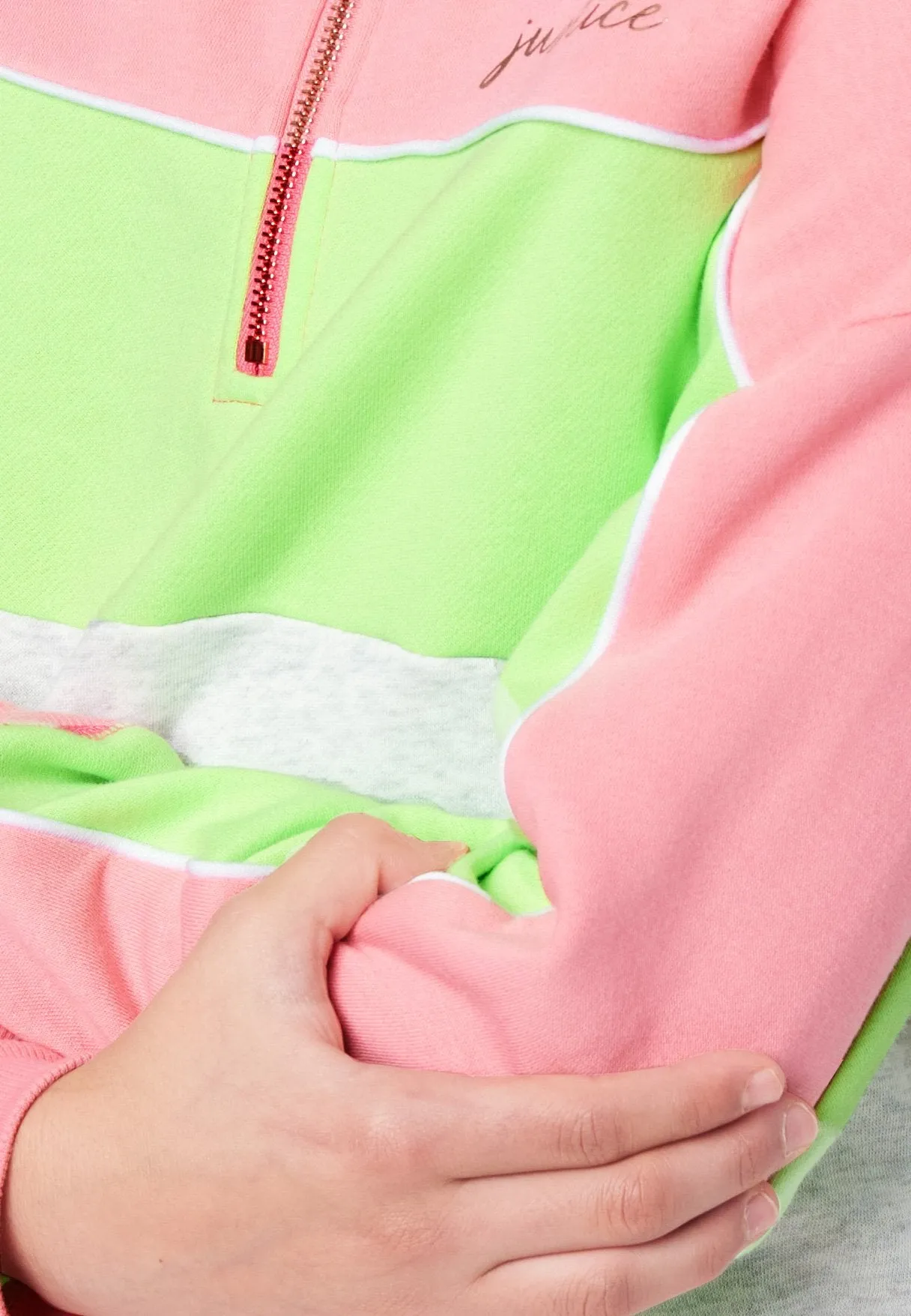 Color Block Zip-Up Hoodie