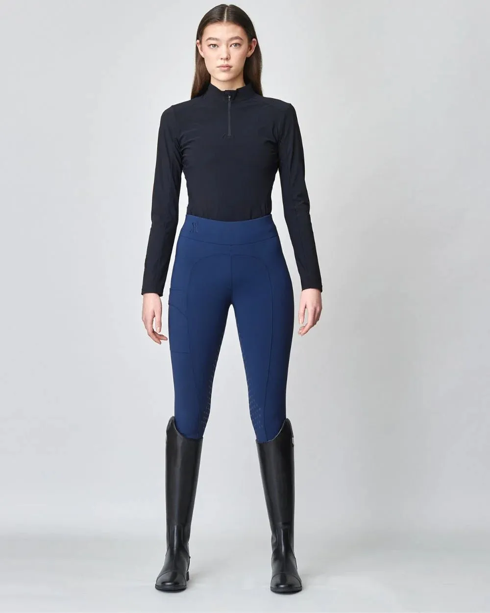 Compression Pull-On Riding Breeches Navy