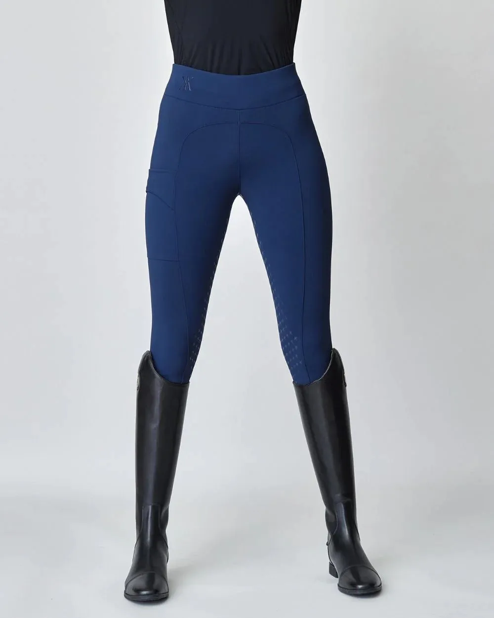 Compression Pull-On Riding Breeches Navy