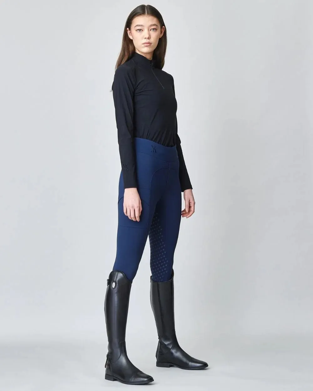 Compression Pull-On Riding Breeches Navy