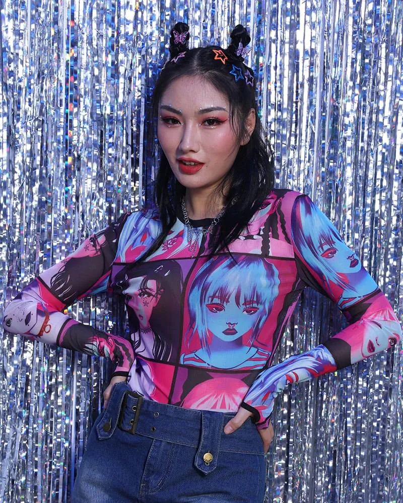 Cyber Pop Mesh Top