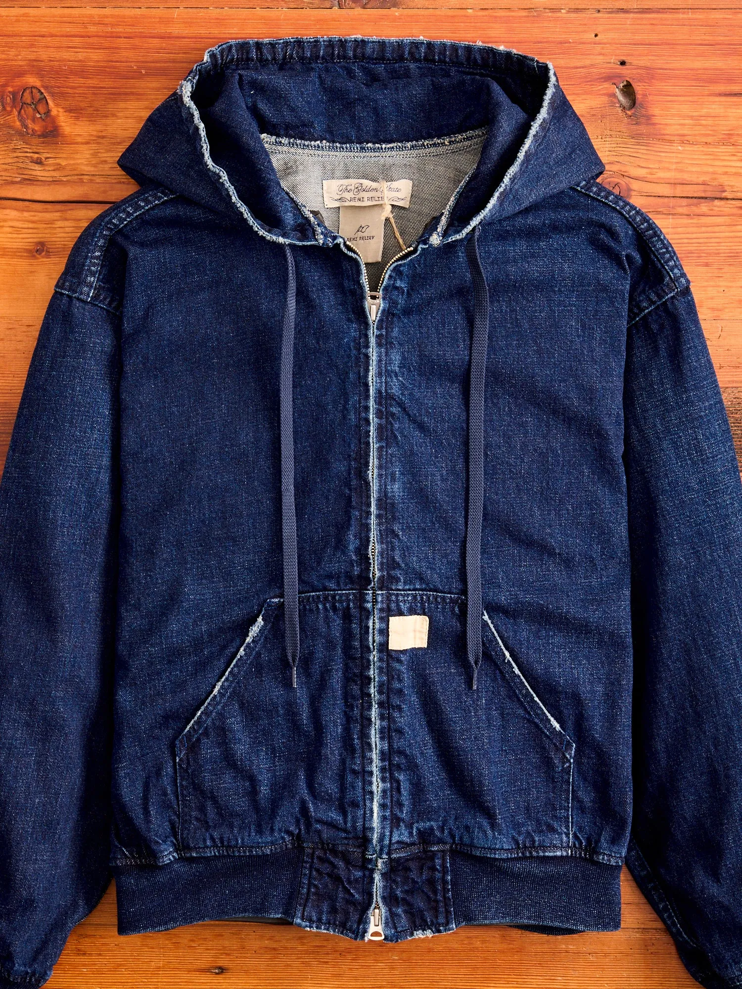 Denim Zip Jacket  in Washed Indigo