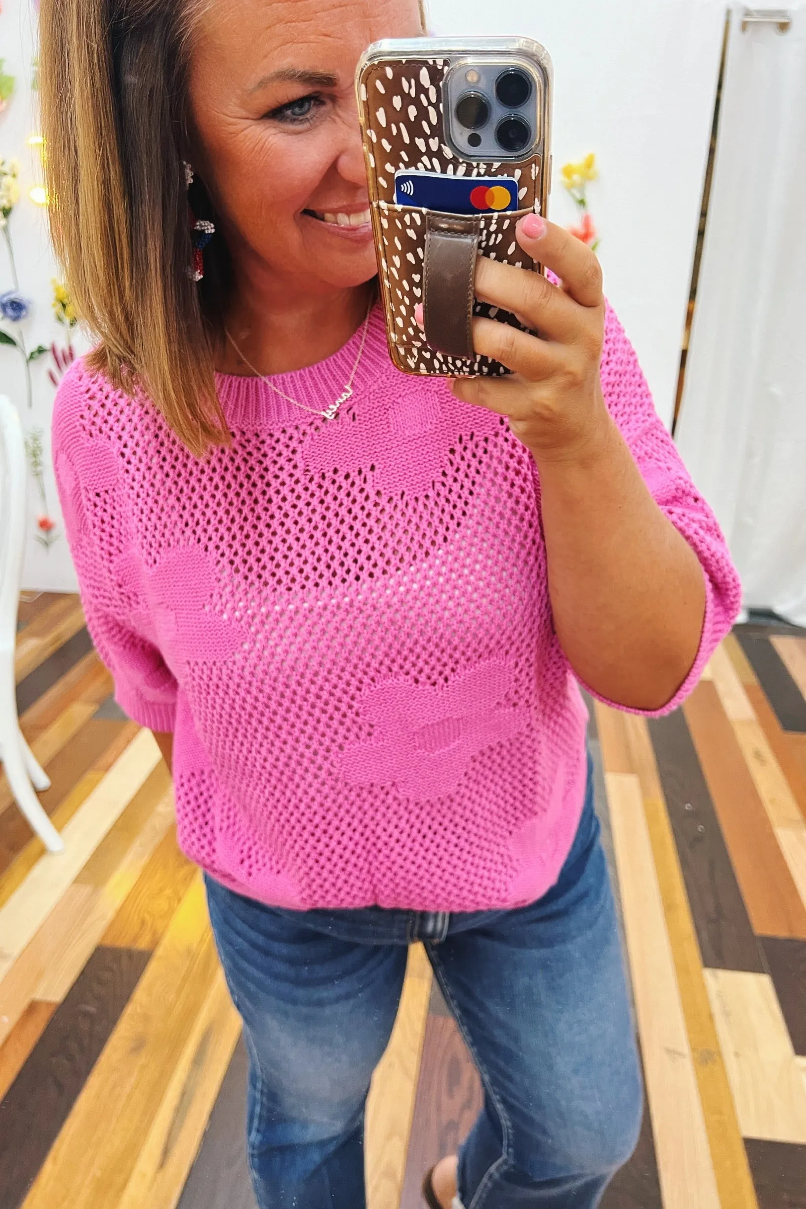 Jessica Mesh Sweater Pink