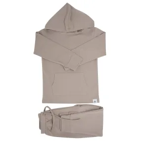 Just Taupe French Terry Hooded Jogger Set