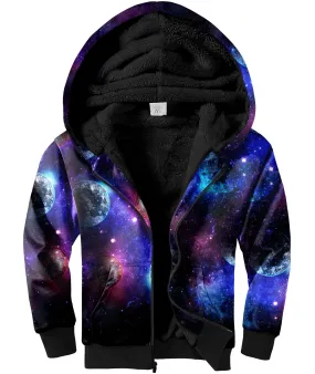 Kid's Space Printed Zip-Up Fleece Hoodie-ZPK006229