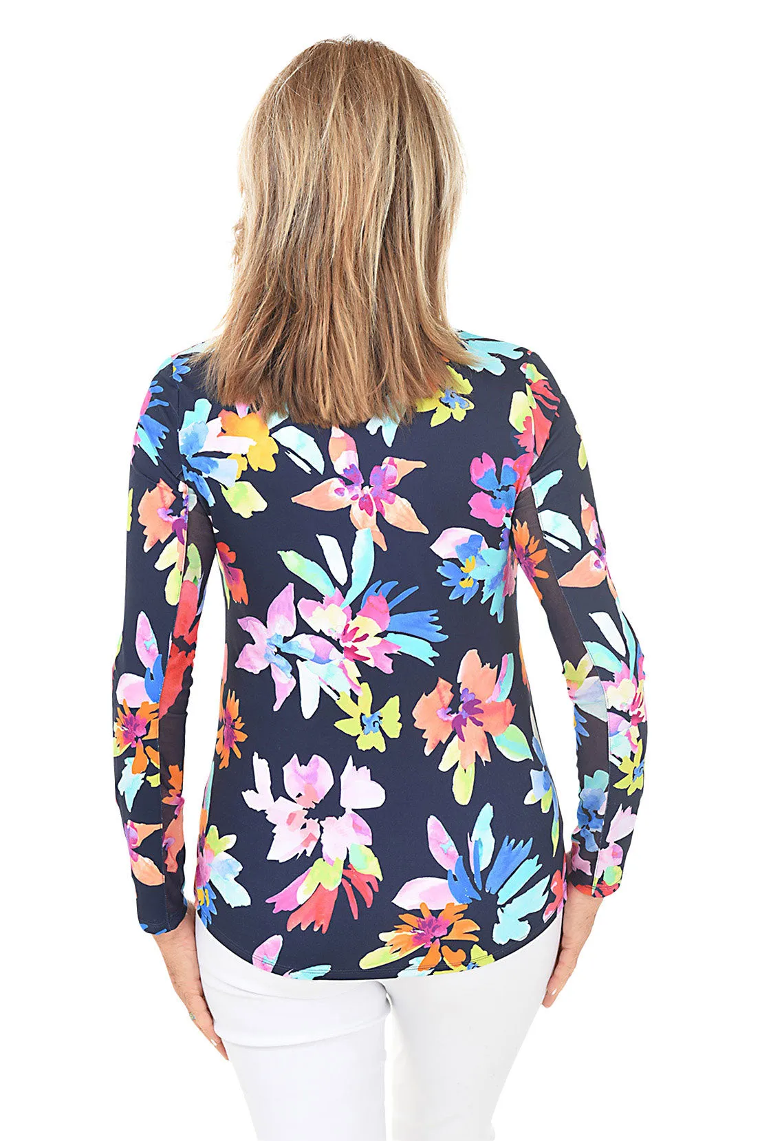 Laguna Floral UPF50  Mock Neck Top