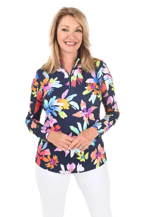 Laguna Floral UPF50  Mock Neck Top