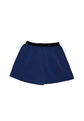 Landmark Running Shorts Nylon Spandex Full Garter With Reflectorize Zip Pocket - Navy Blue