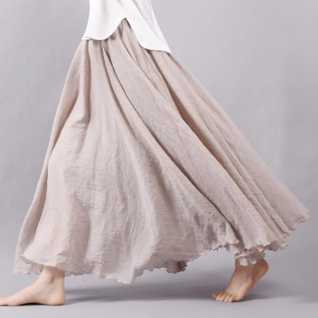 Linen Cotton Long Skirts