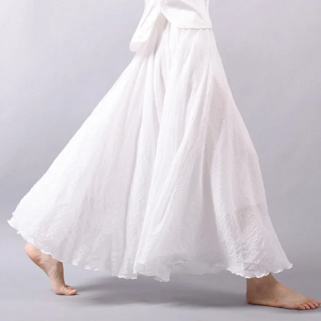 Linen Cotton Long Skirts