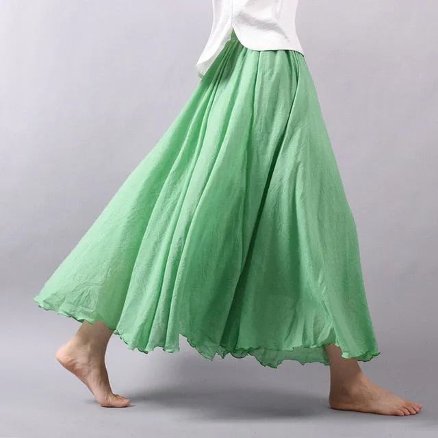 Linen Cotton Long Skirts