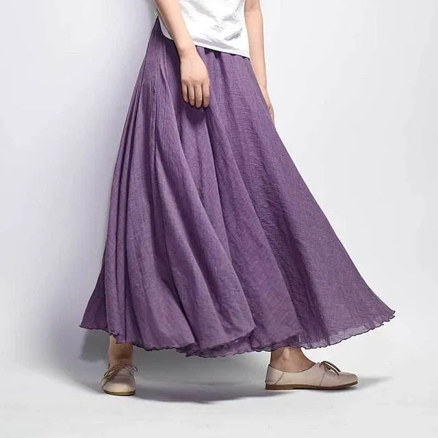 Linen Cotton Long Skirts