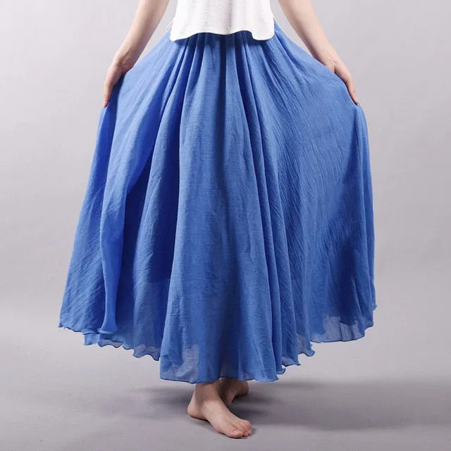 Linen Cotton Long Skirts