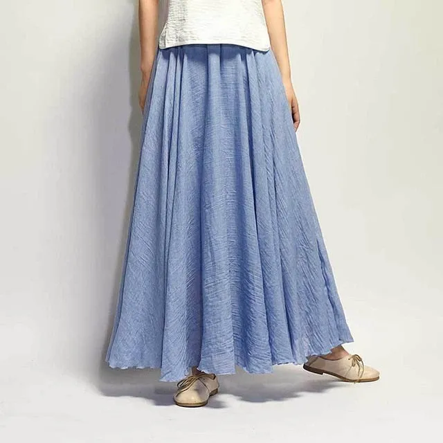 Linen Cotton Long Skirts