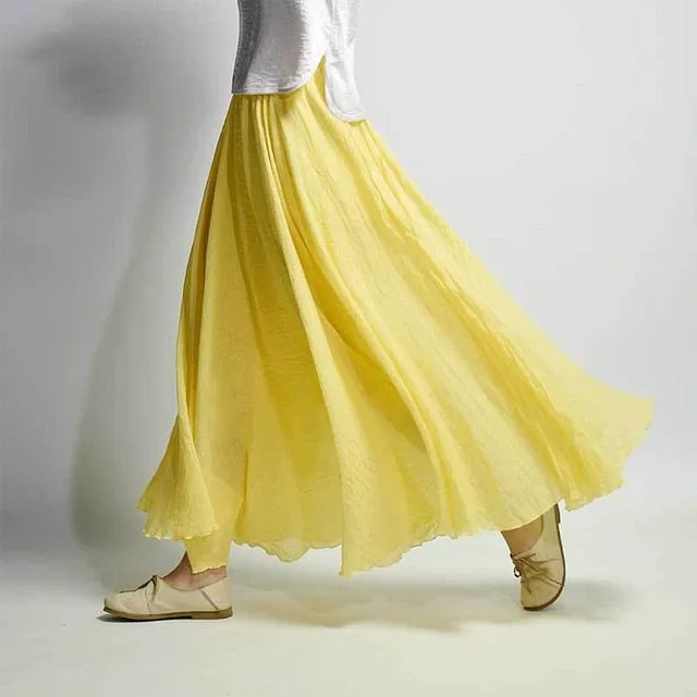 Linen Cotton Long Skirts