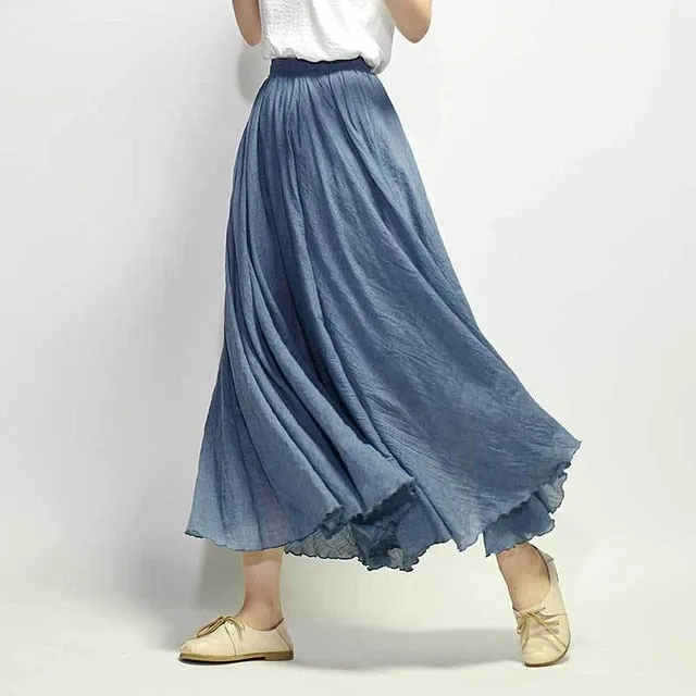 Linen Cotton Long Skirts