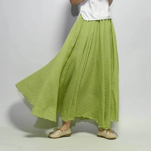 Linen Cotton Long Skirts