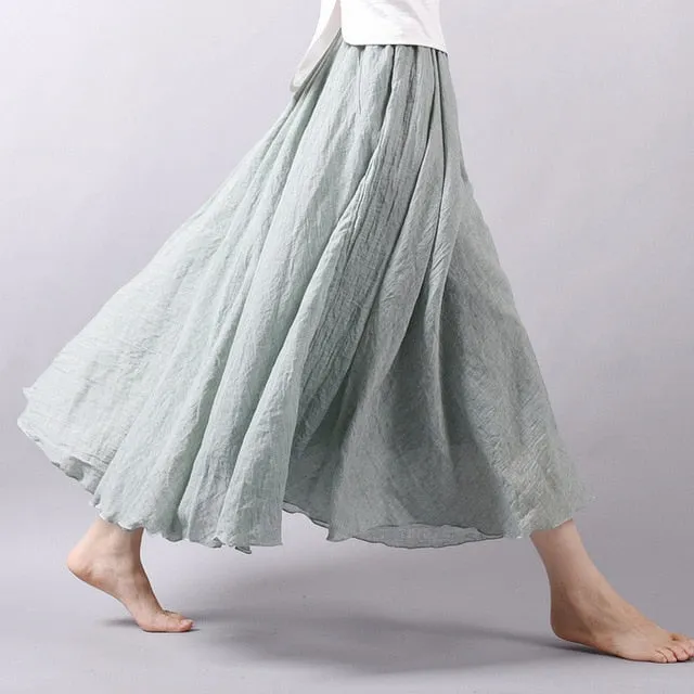 Linen Cotton Long Skirts