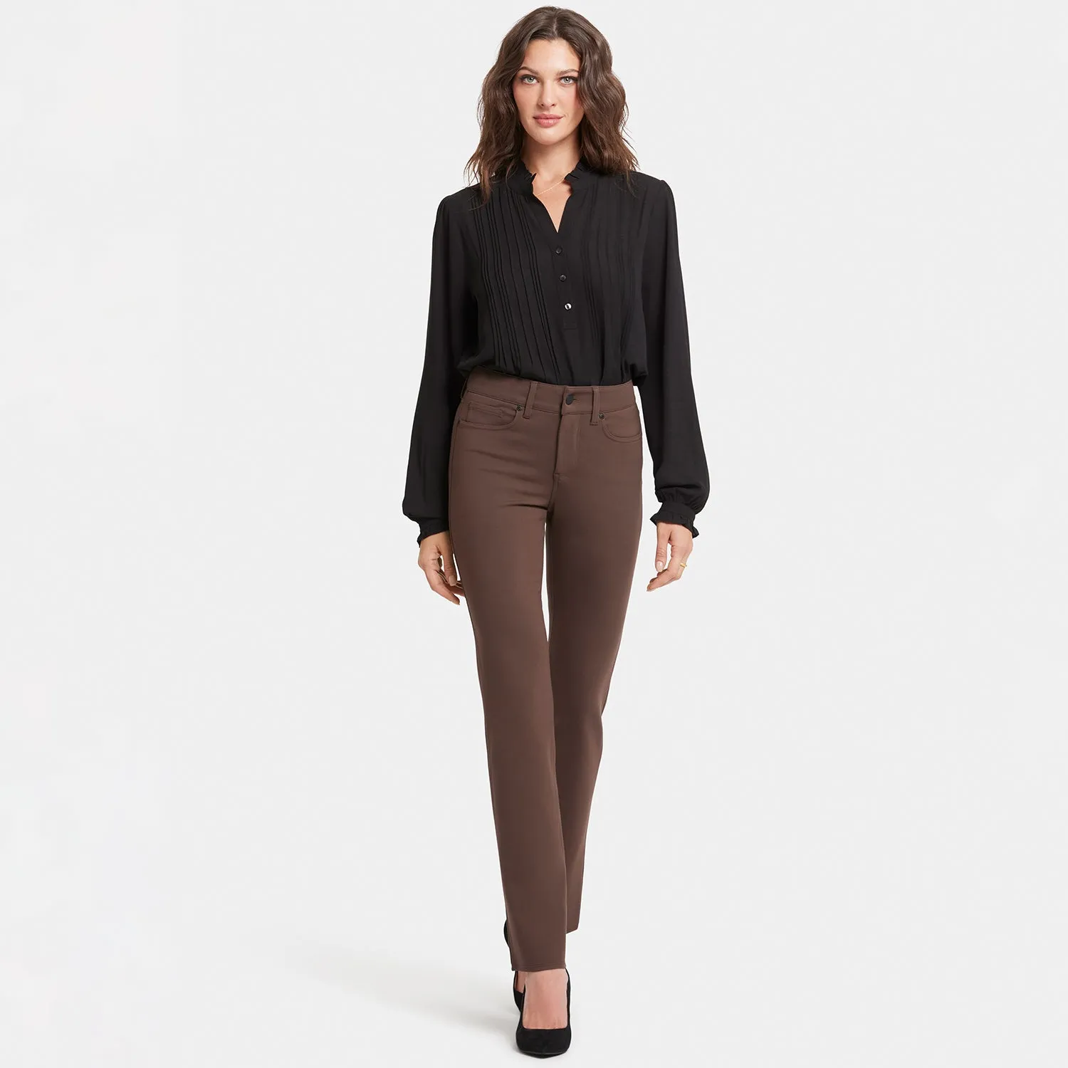 Marilyn Straight Pants - Coffee Bean