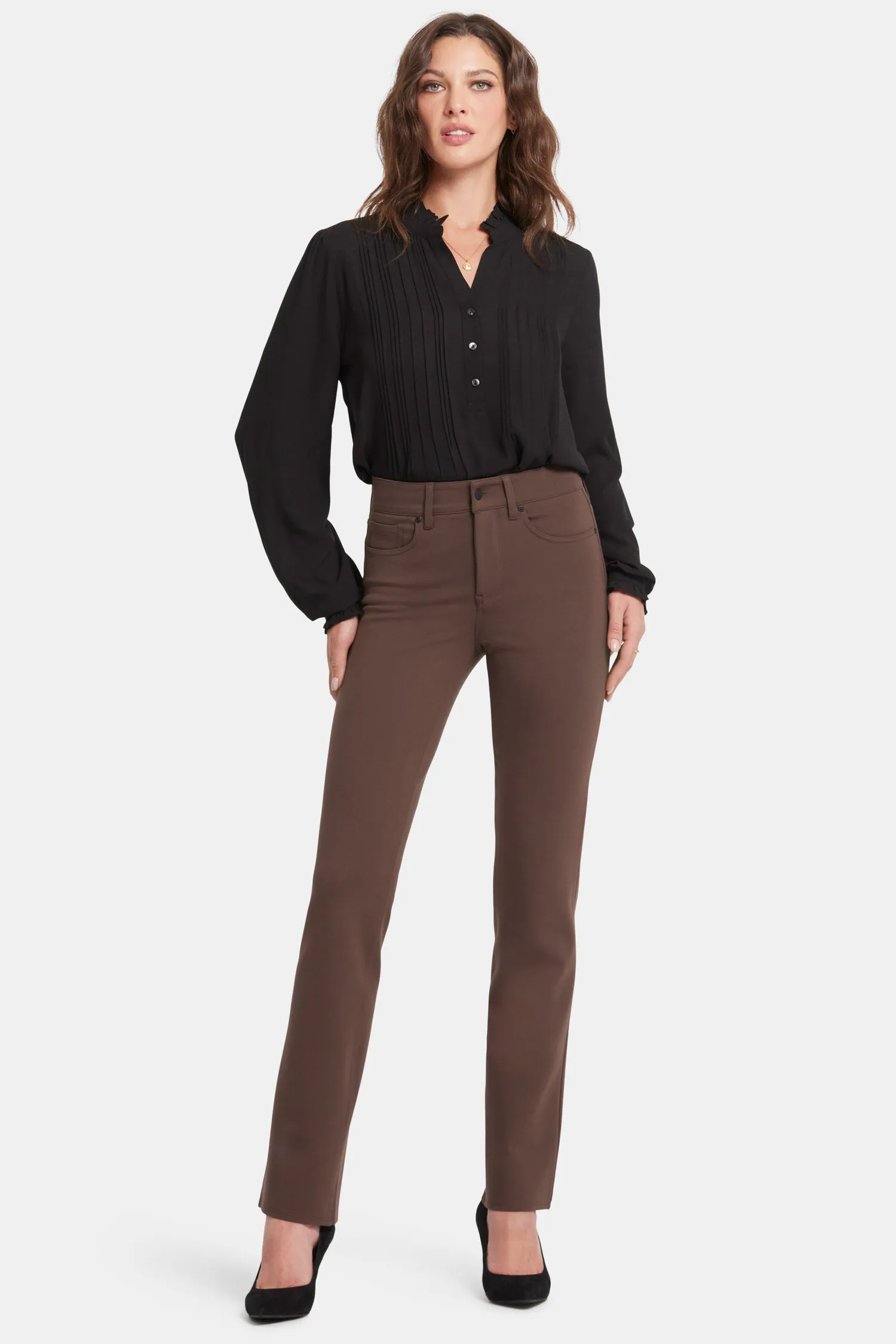 Marilyn Straight Pants - Coffee Bean