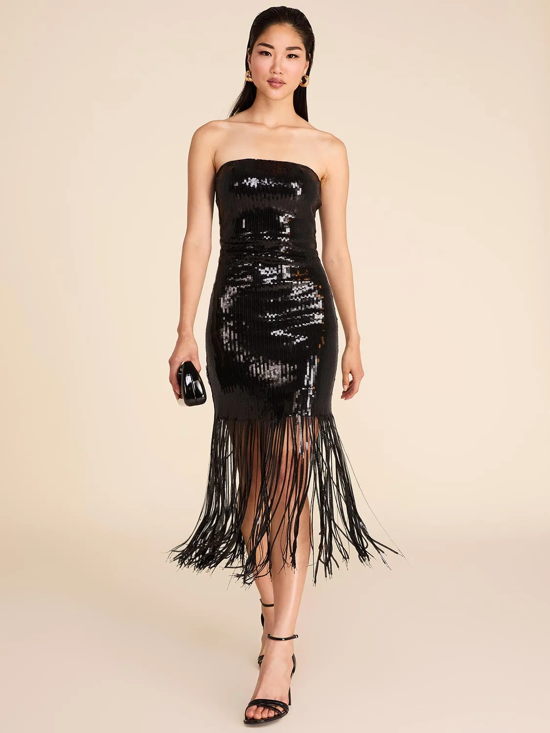 Midi Sequin Fringe Dress