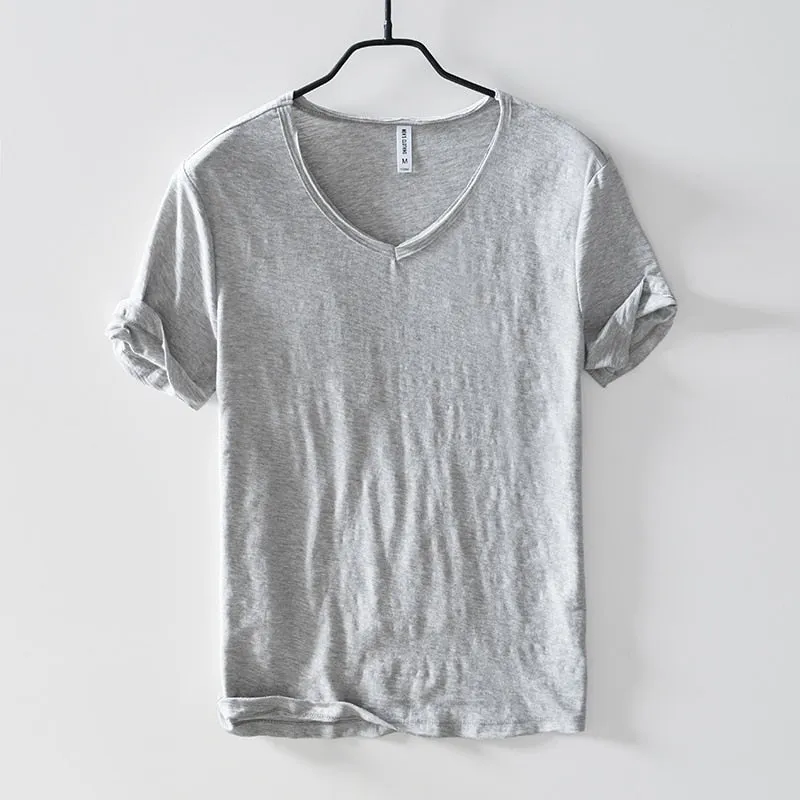 Nsqured Casual V-Neck Men's T-Shirt |  Short Sleeve Cotton Men T Shirt