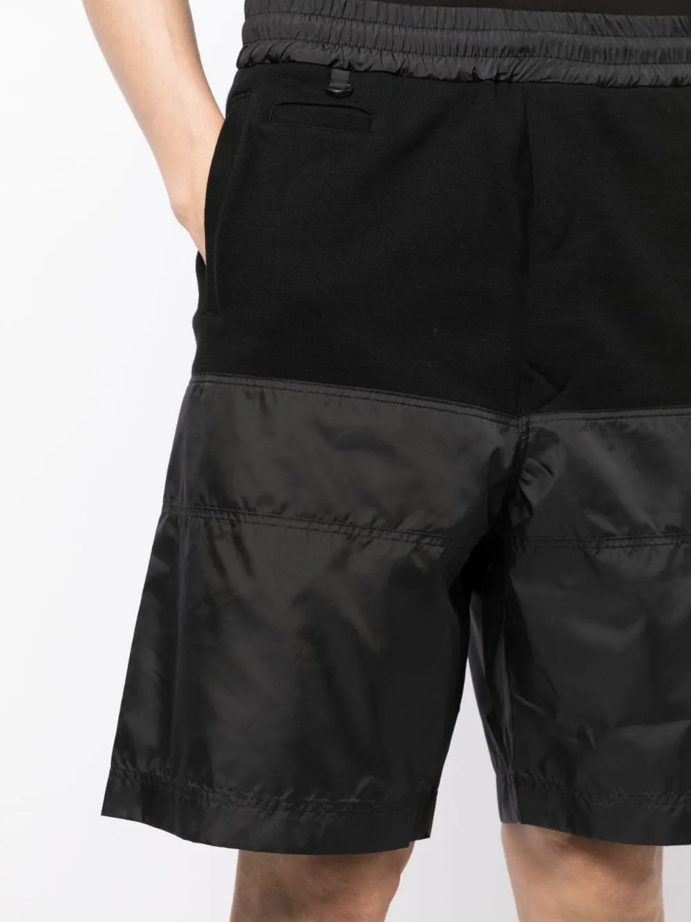 Panelled-Design Elasticated-Waistband Track Shorts