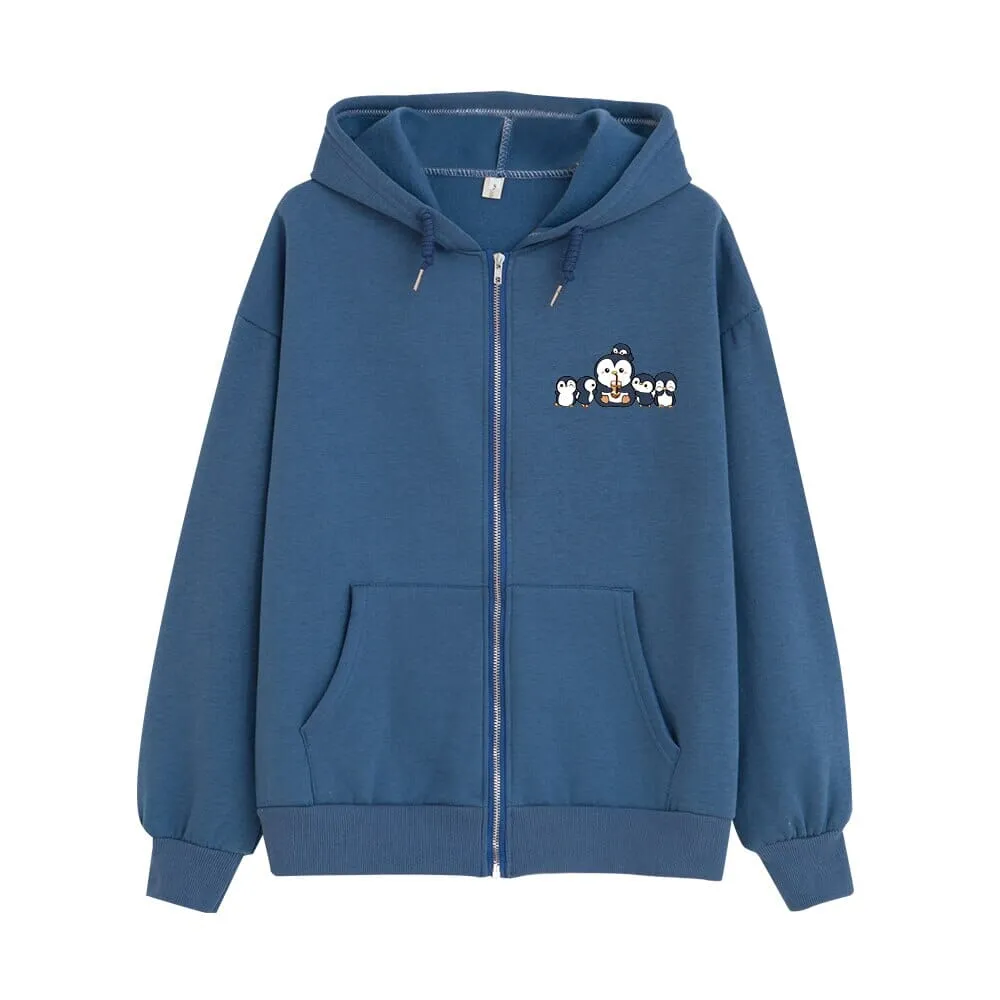 Penguin and Friends Soft Zip-Up Hoodie