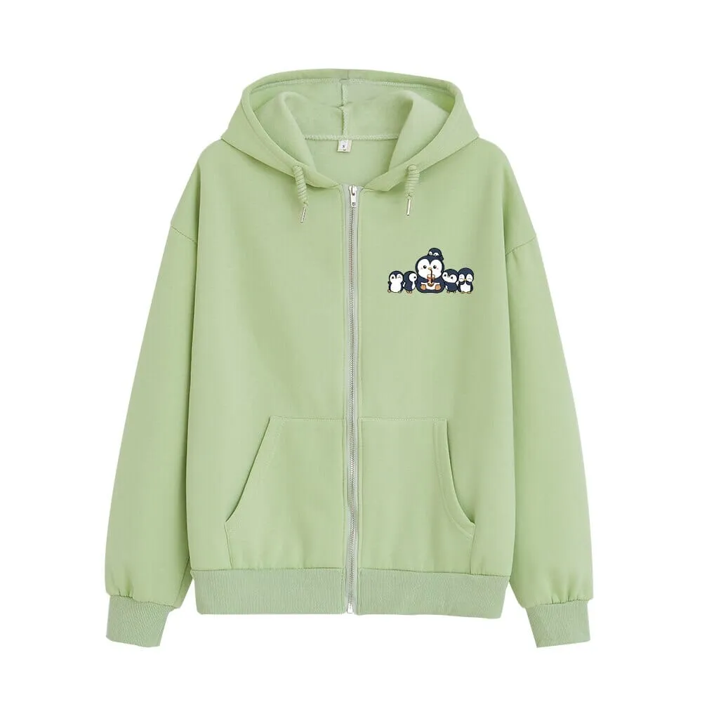 Penguin and Friends Soft Zip-Up Hoodie