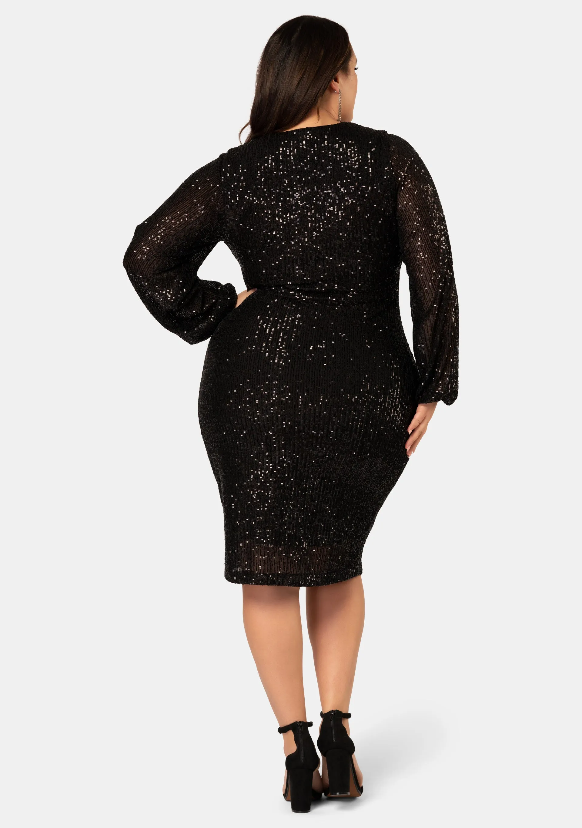 Pinky Promise Puff Sleeve Sequin Dress