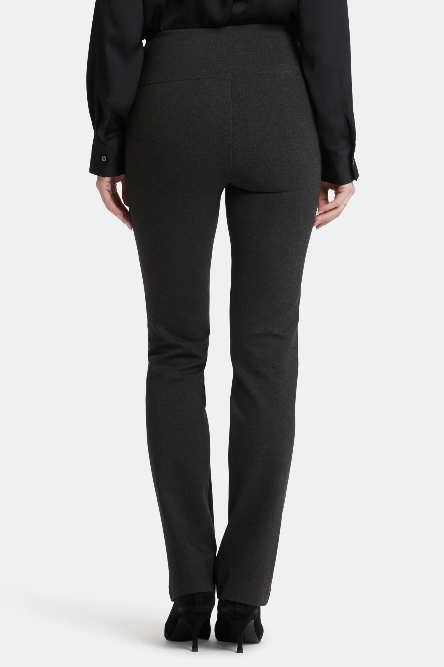 Pull-On Straight Pants In Petite - Charcoal Heathered