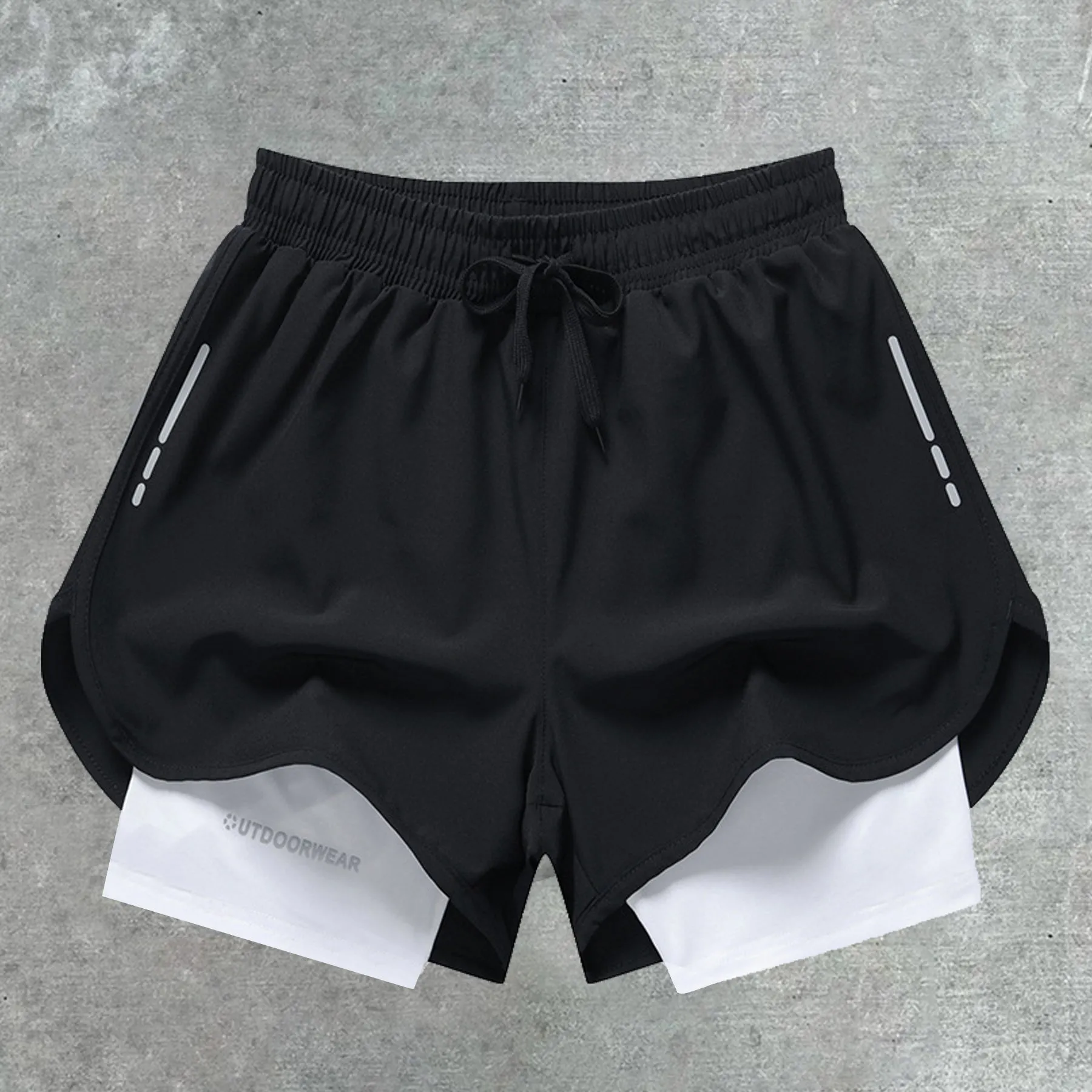 Quick-drying sports shorts training tight-fitting breathable running fitness lining anti-running three-point pants