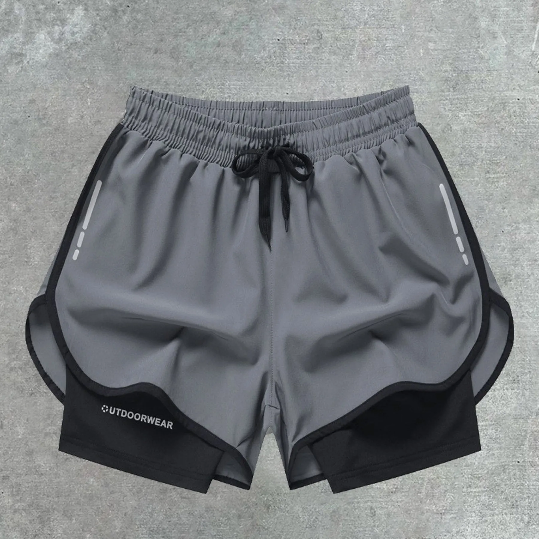 Quick-drying sports shorts training tight-fitting breathable running fitness lining anti-running three-point pants