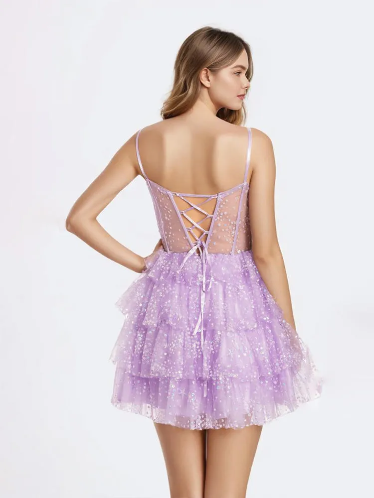 See-through Sequins New Arrival Homecoming Dresses