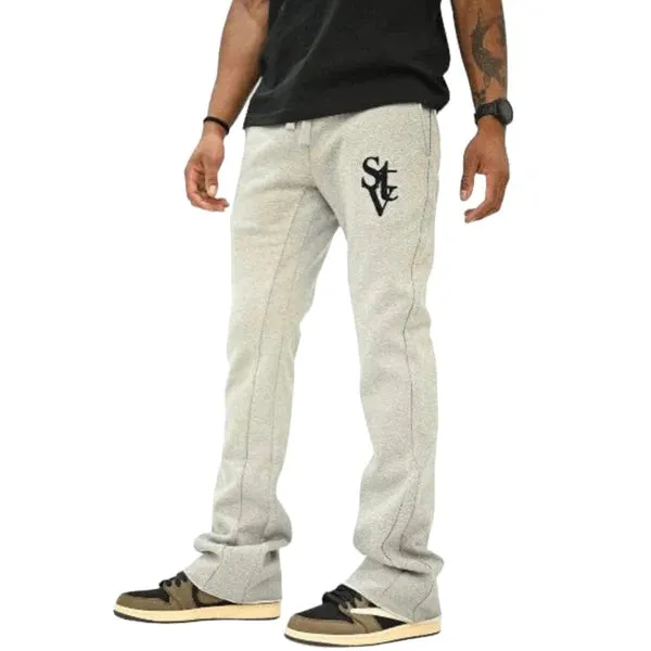 Si Tu Veux VEUX SUPER STACKED JOGGER (HEATHER OATMEAL)