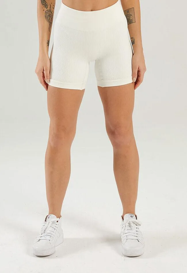 Solid Ribbed High Waist Seamless Shorts - Century