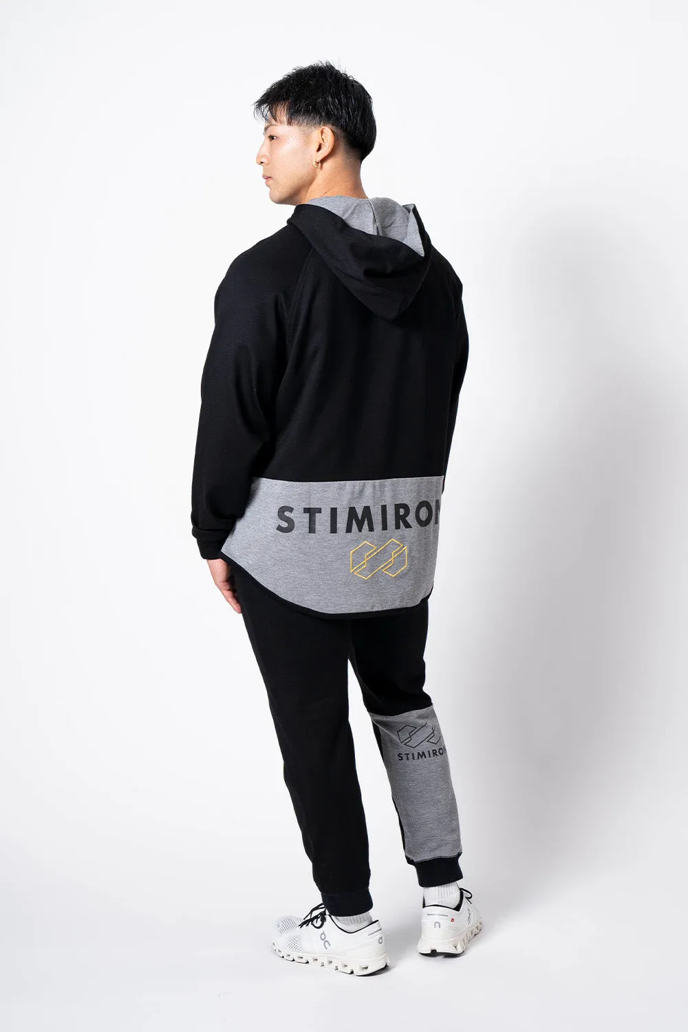 STIMIRON ZIP UP HOODIE - BLACK