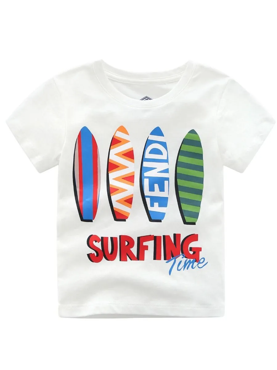 Surfing Time Toddler Little Boy T-shirt