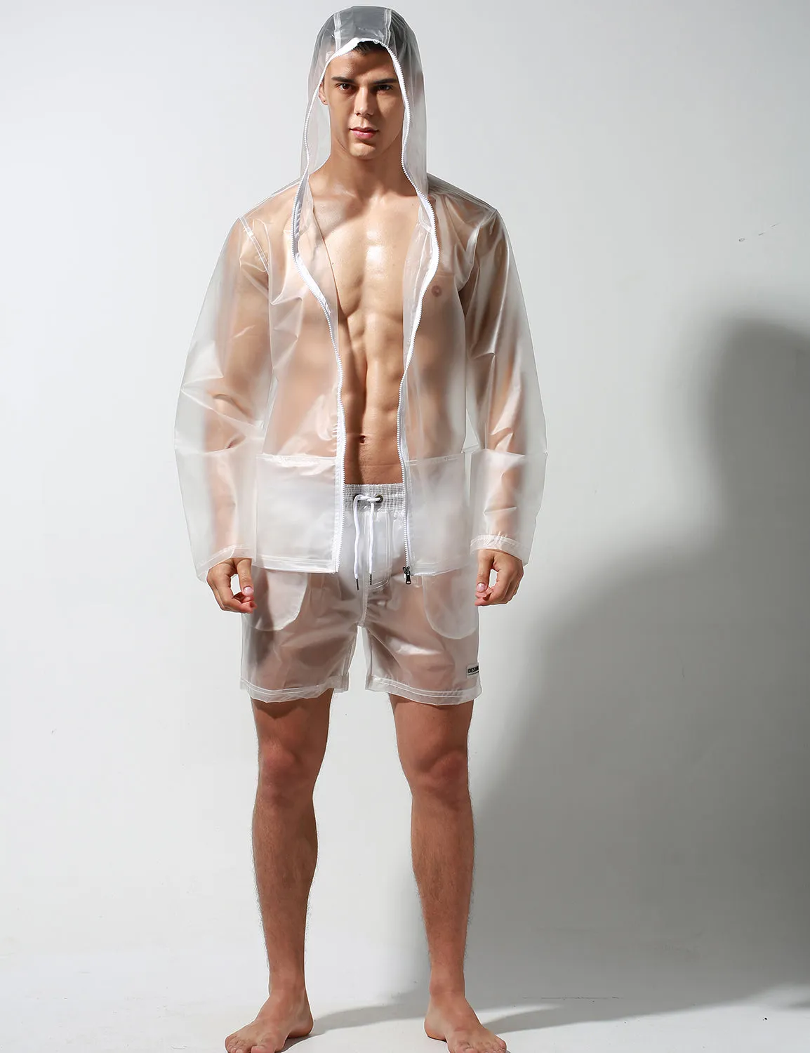 Translucent Windbreaker Hooded Jacket or Shorts